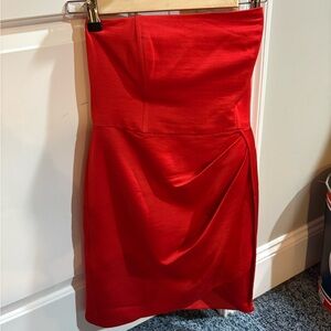 Lulu's Red Strapless Dress